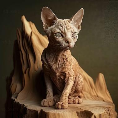 3D model Devon Rex cat (STL)